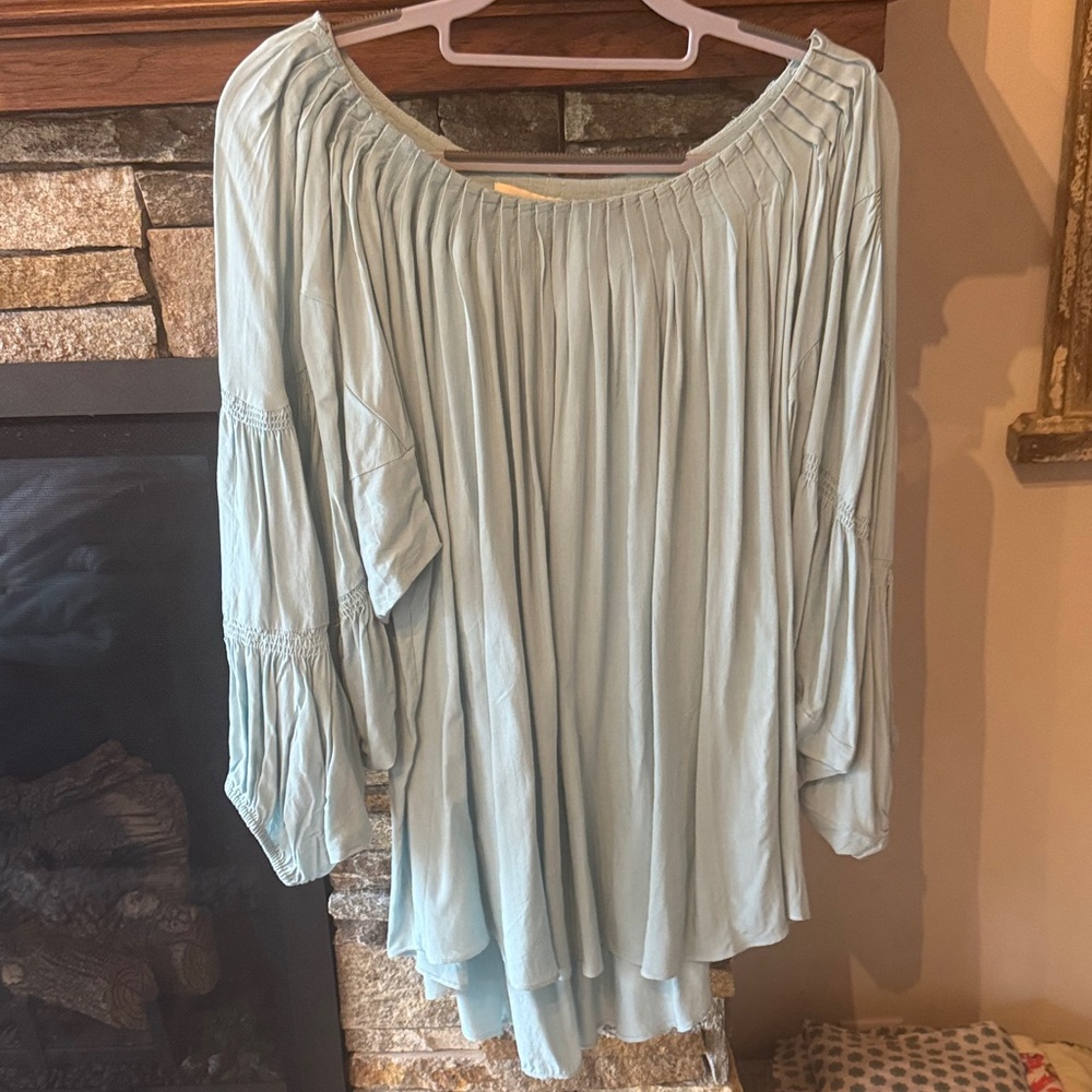 Sundance Light Blue Off-Shoulder Blouse